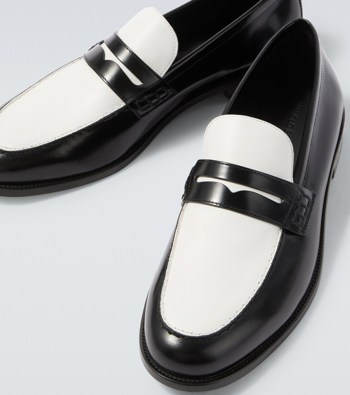 Manolo Blahnik Perry leather penny loafers