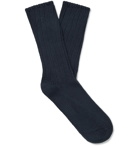 Thunders Love - Ribbed Recycled Cotton-Blend Socks - Blue
