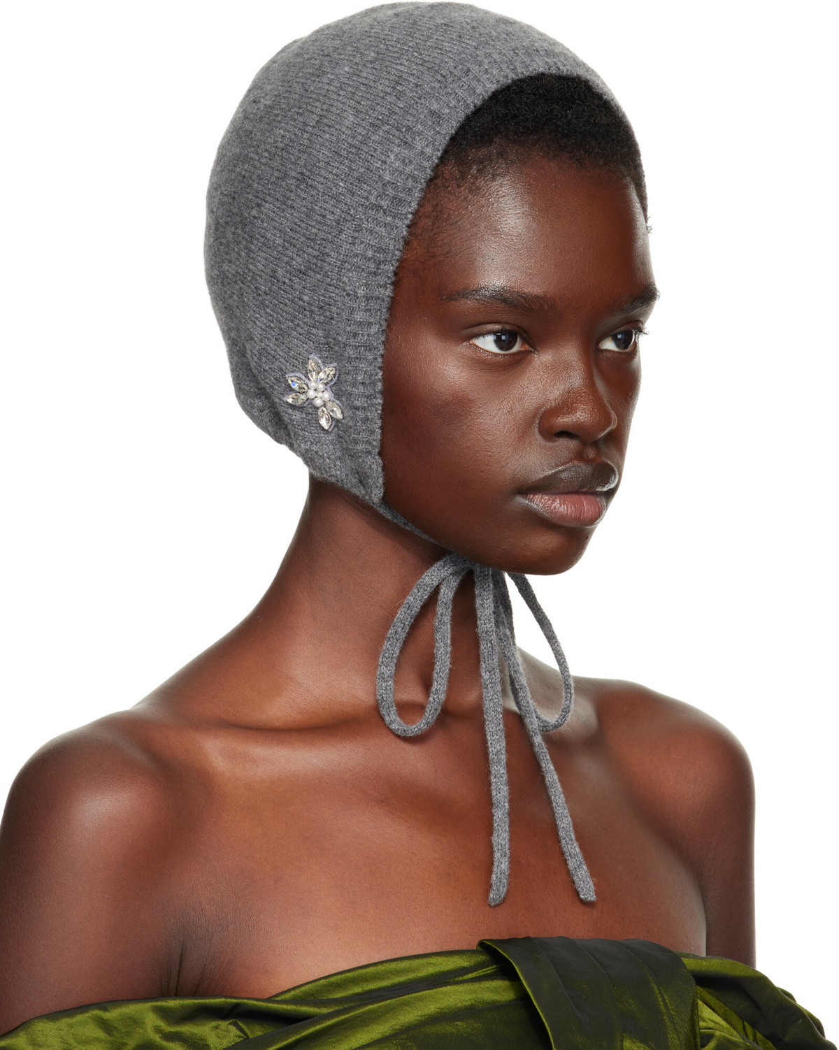 Simone Rocha Gray Cashmere Bonnet