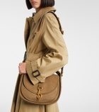 Burberry Clip Messenger suede top-handle bag