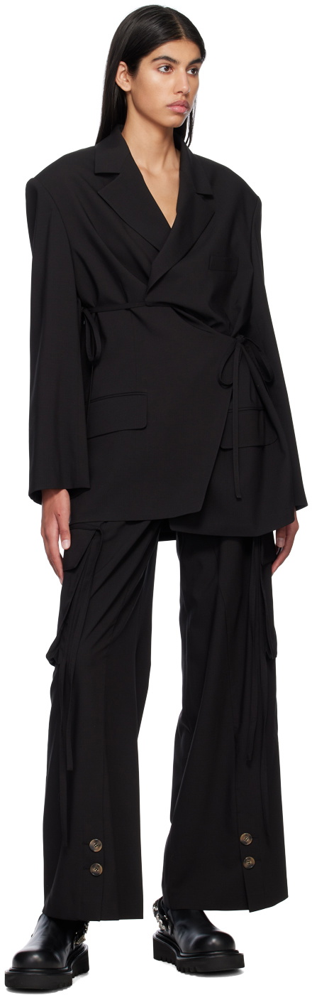 J KOO Black Wrap Blazer