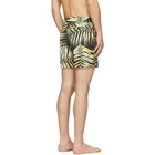 Double Rainbouu Black and Yellow Tiger Palm Swim Shorts