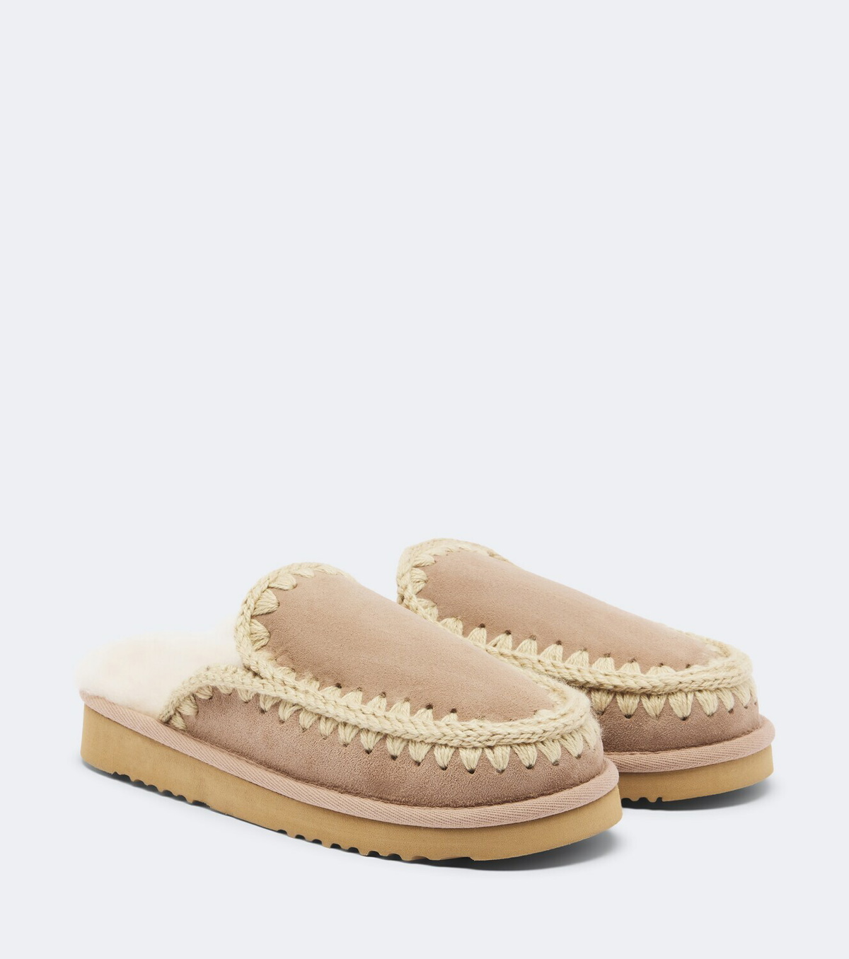 Mou Shearling-lined suede mules