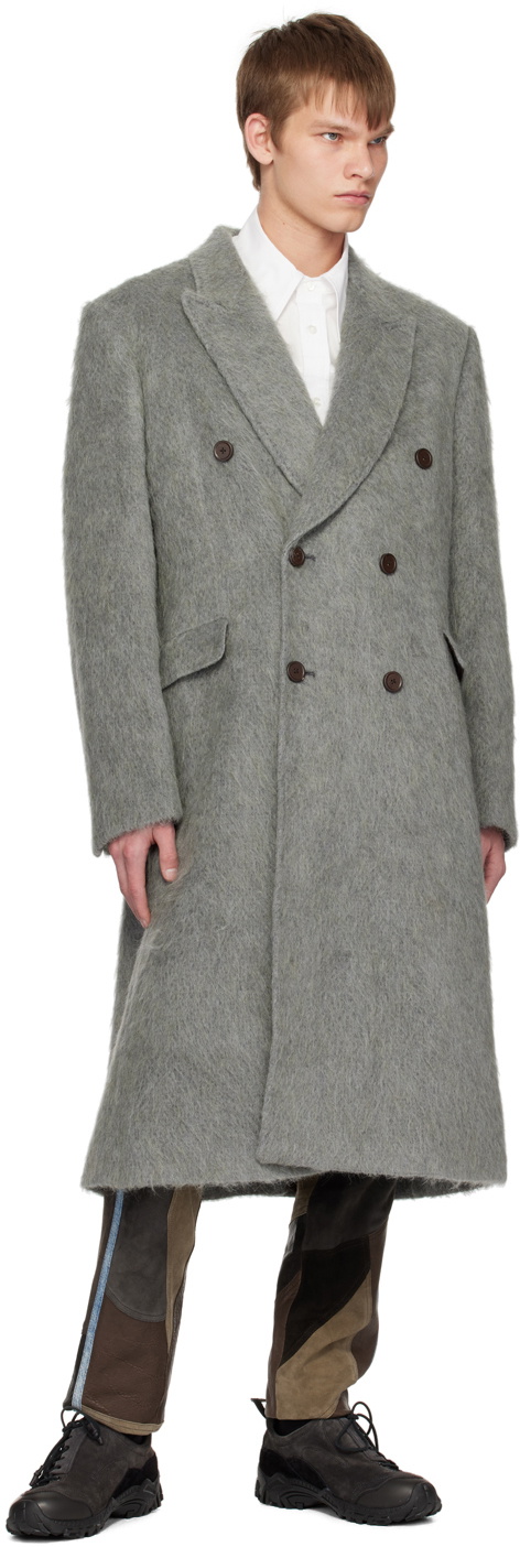 ジャケット・アウター OUR LEGACY WHALE COAT  Grey Hairy Our Legacy - Whale Coat Island Grey Hairy Mohair