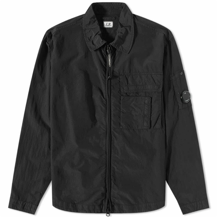 Photo: C.P. Company Men's Flatt Nylon Zipped Shirt in Black