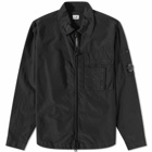 C.P. Company Men's Flatt Nylon Zipped Shirt in Black