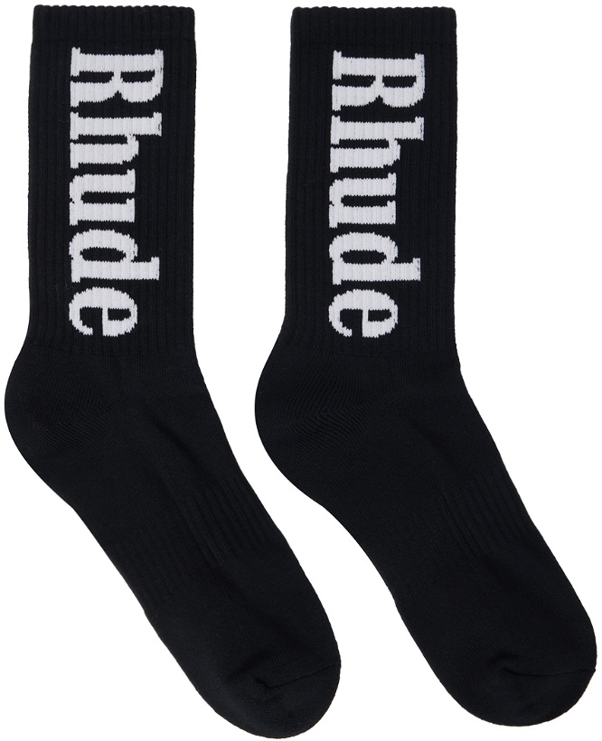 Photo: Rhude Black RH Vertical Socks