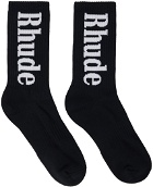 Rhude Black RH Vertical Socks