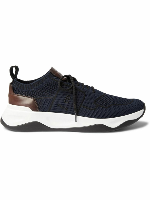 Photo: Berluti - Shadow Leather-Trimmed Mesh Sneakers - Blue