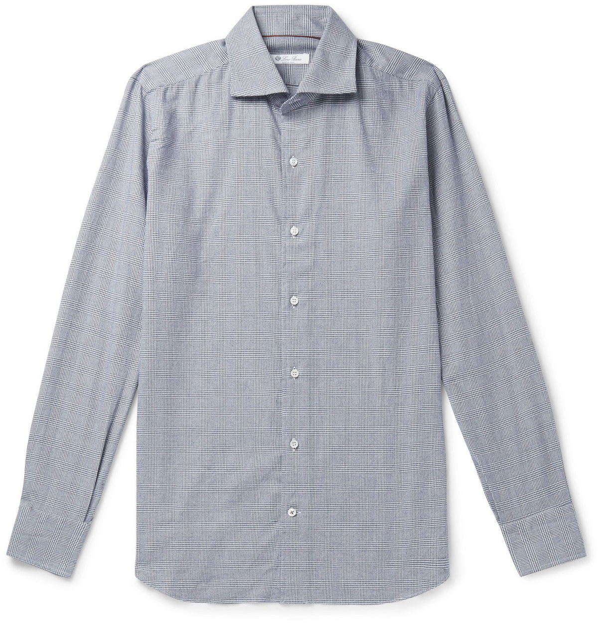 Loro Piana - Slim-Fit Prince Of Wales Checked Brushed-Cotton Shirt - Blue