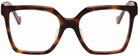 Loewe Tortoiseshell Angular Square Glasses
