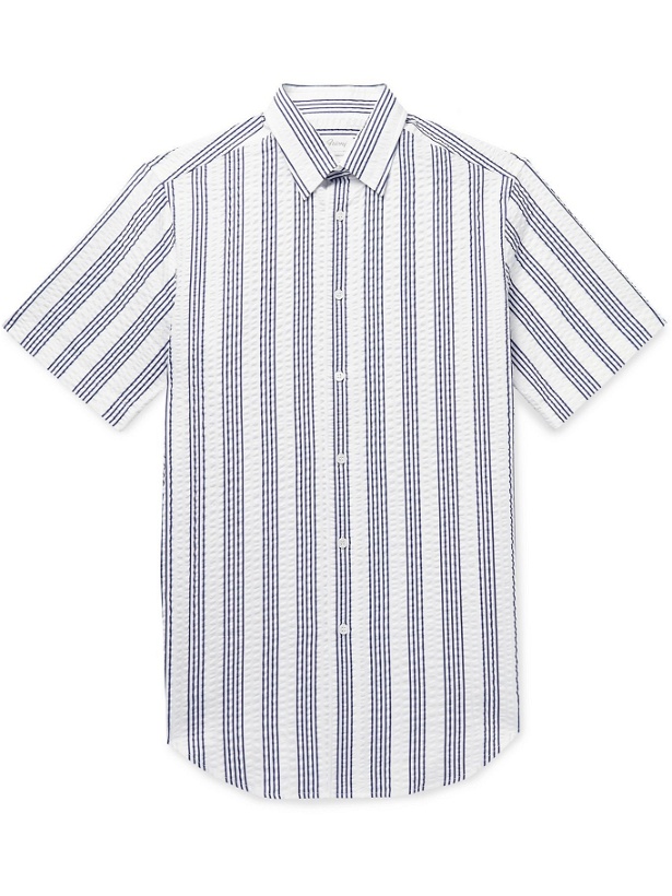 Photo: BRIONI - Striped Cotton-Seersucker Shirt - White - L