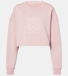 Loewe Anagram cropped cotton jersey sweatshirt