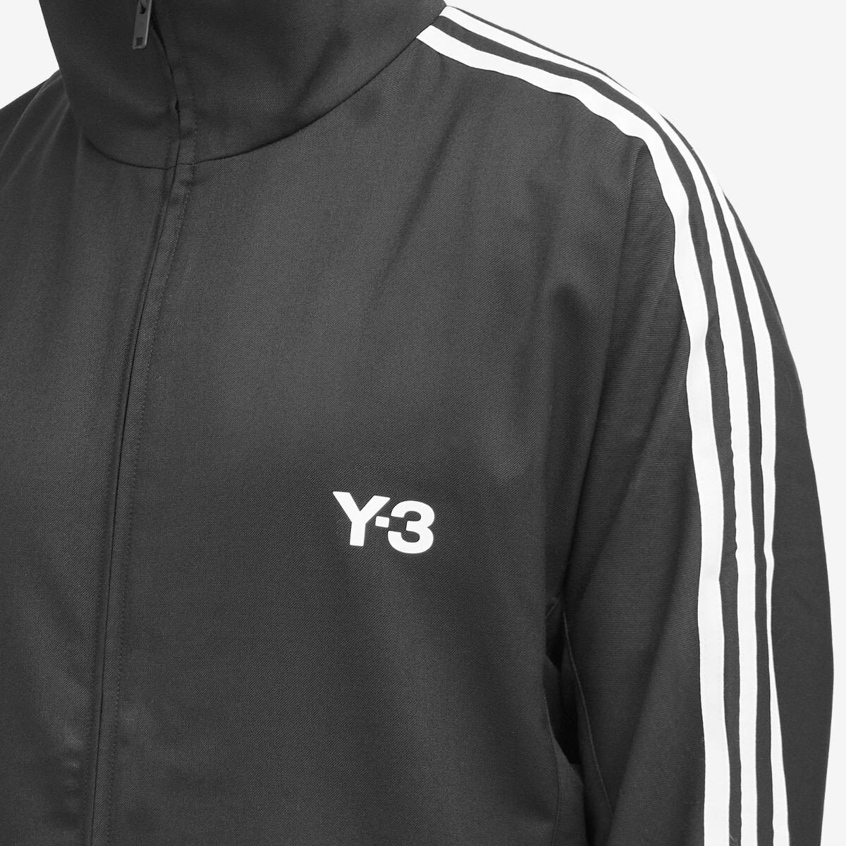 Y-3 Men's Refined Wool 3-Stripe Track Top in Black Y-3