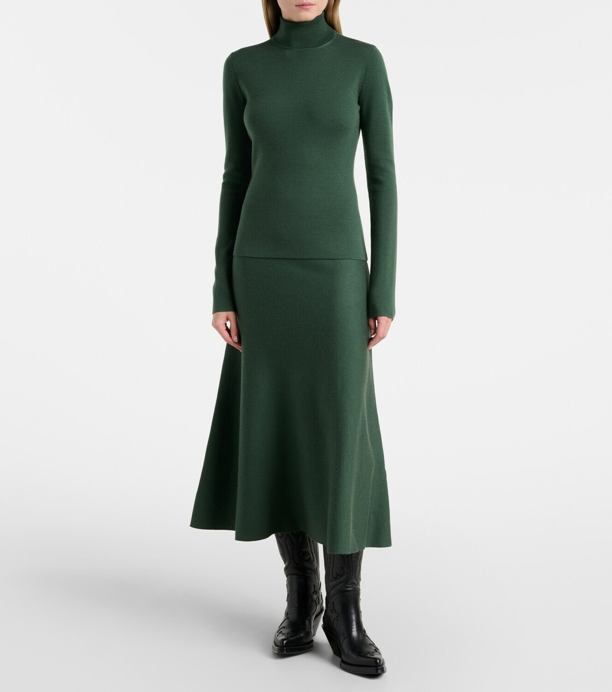 Gabriela Hearst Freddie wool, cashmere, and silk midi skirt