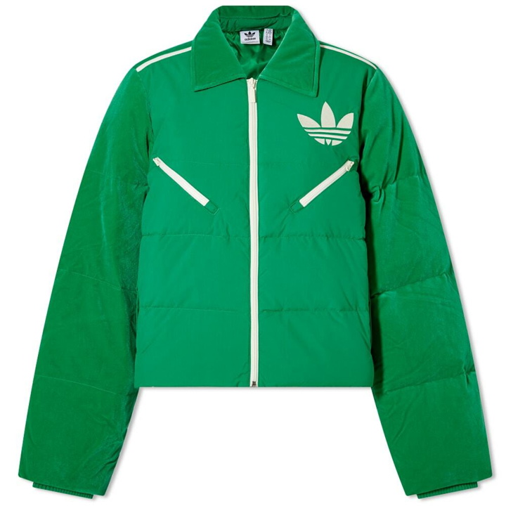 Photo: Adidas Women's Adicolor 70s Velvet Puffer Jacket in Green