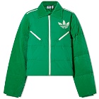 Adidas Women's Adicolor 70s Velvet Puffer Jacket in Green