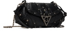 GUESS USA Black Crackled Leather Mini Fashion Bag