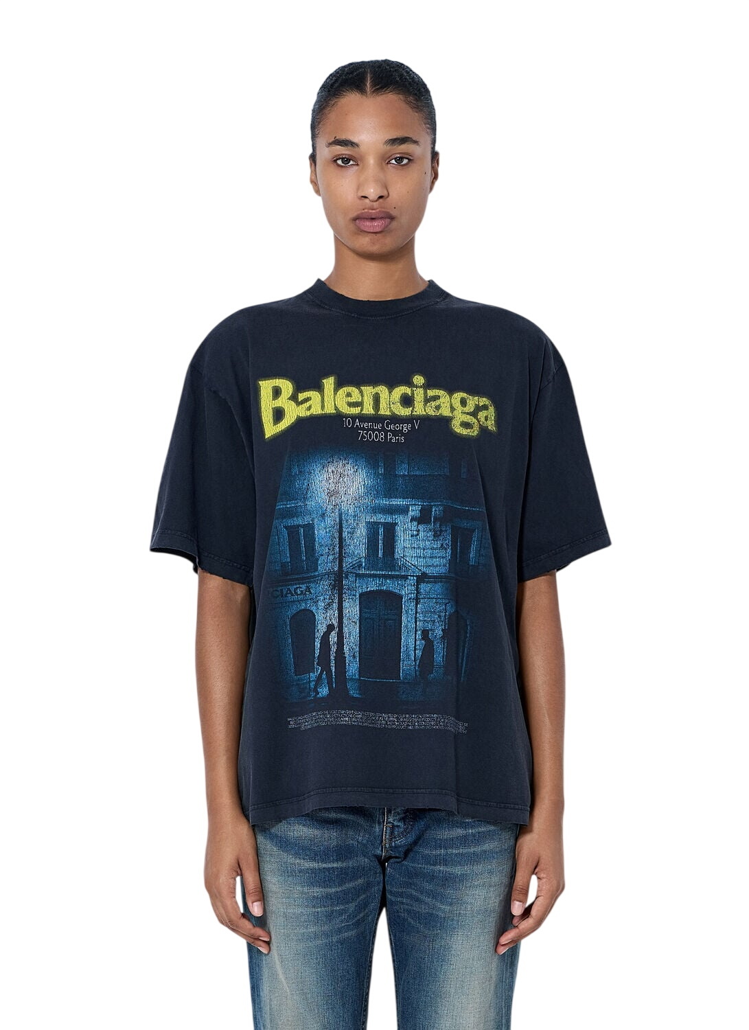 Balenciaga Black I Love Techno T-Shirt Balenciaga