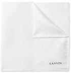 Lanvin - Logo-Print Silk Pocket Square - White