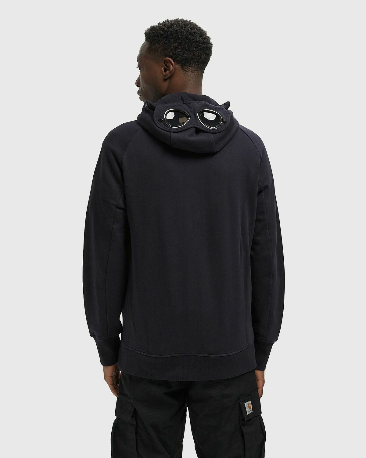 C.P. Company SWEATSHIRTS - HOODED OPEN Black Mens Hoodies/Zipper