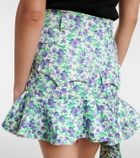 Rabanne Ruffled floral jersey miniskirt