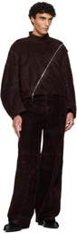 Jean Paul Gaultier Brown Minimal Moto Jacket