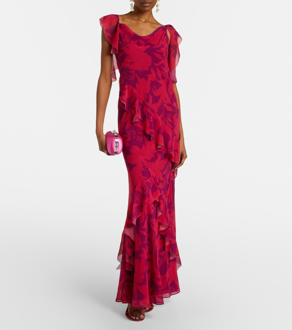 Self-Portrait Ruffled floral maxi dress