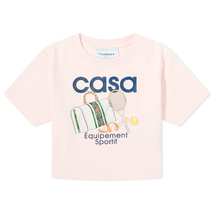 Photo: Casablanca Women's Equipement Sportif Baby T-Shirt in Pink