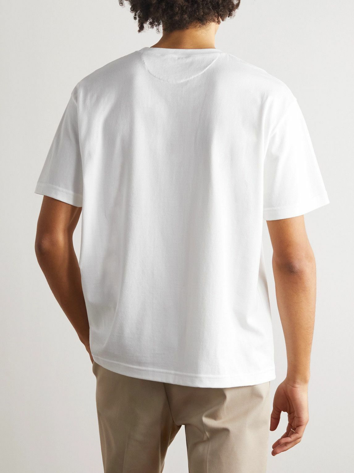 De Bonne Facture - Printed Cotton-Jersey T-Shirt - White De Bonne Facture