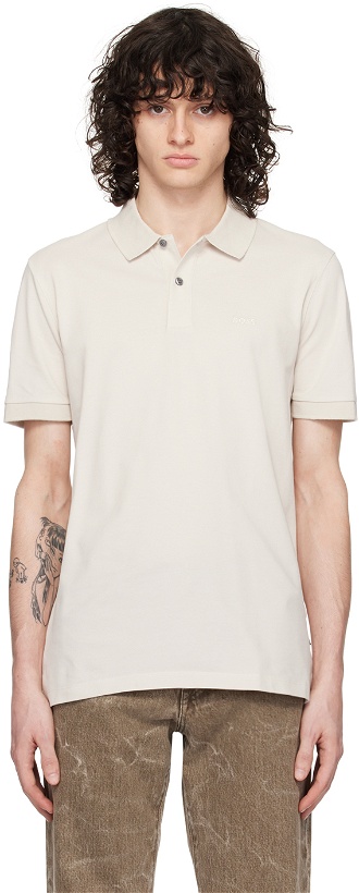 Photo: BOSS Beige Embroidered Polo