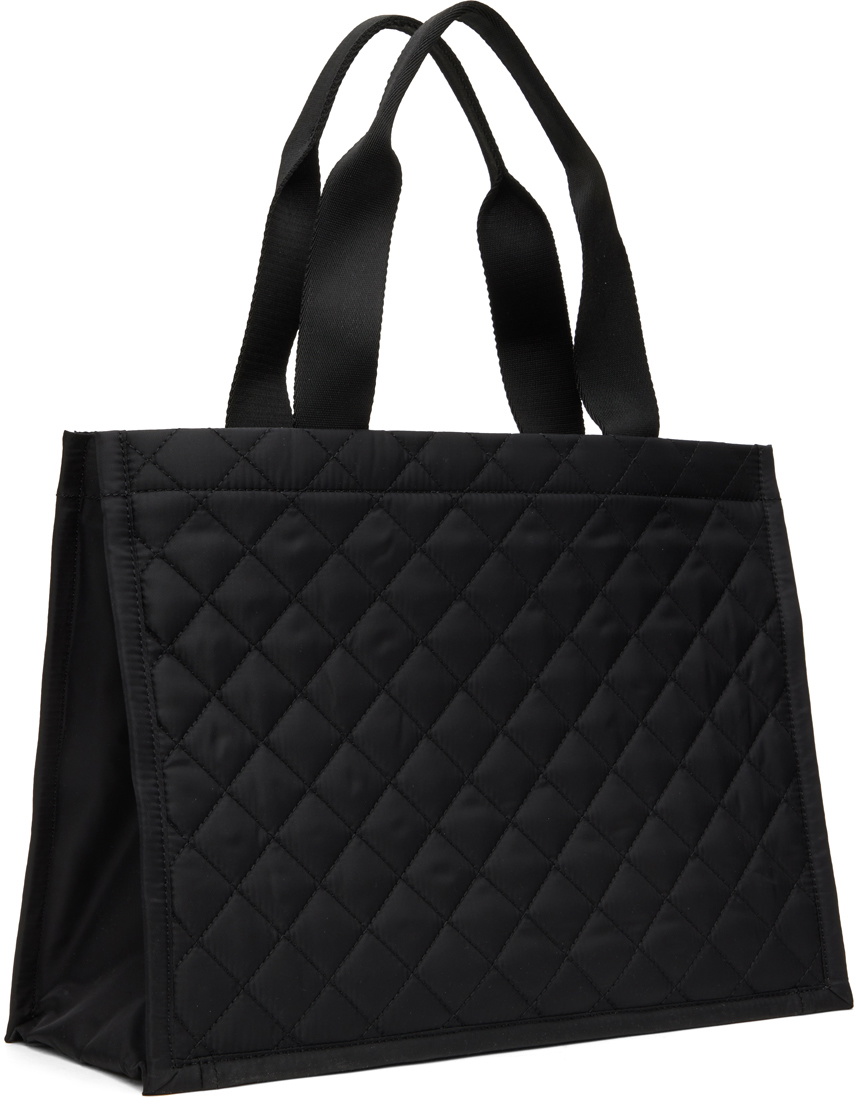 Moschino Black Quilted Logo Tote Moschino