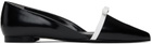 KIMHĒKIM Black & White Gabriel Pointy-Toe Leather Ballerina Flats