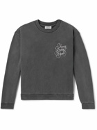 Cherry Los Angeles - Bowling Broncos Logo-Embroidered Printed Cotton-Jersey Sweatshirt - Gray