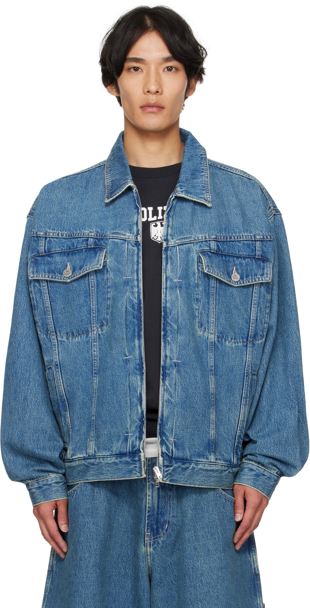 Vetements Blue and Grey Reebok Edition Gabber Tracksuit