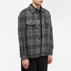 Universal Works Men's Check Wool Utility Overshirt in Grey