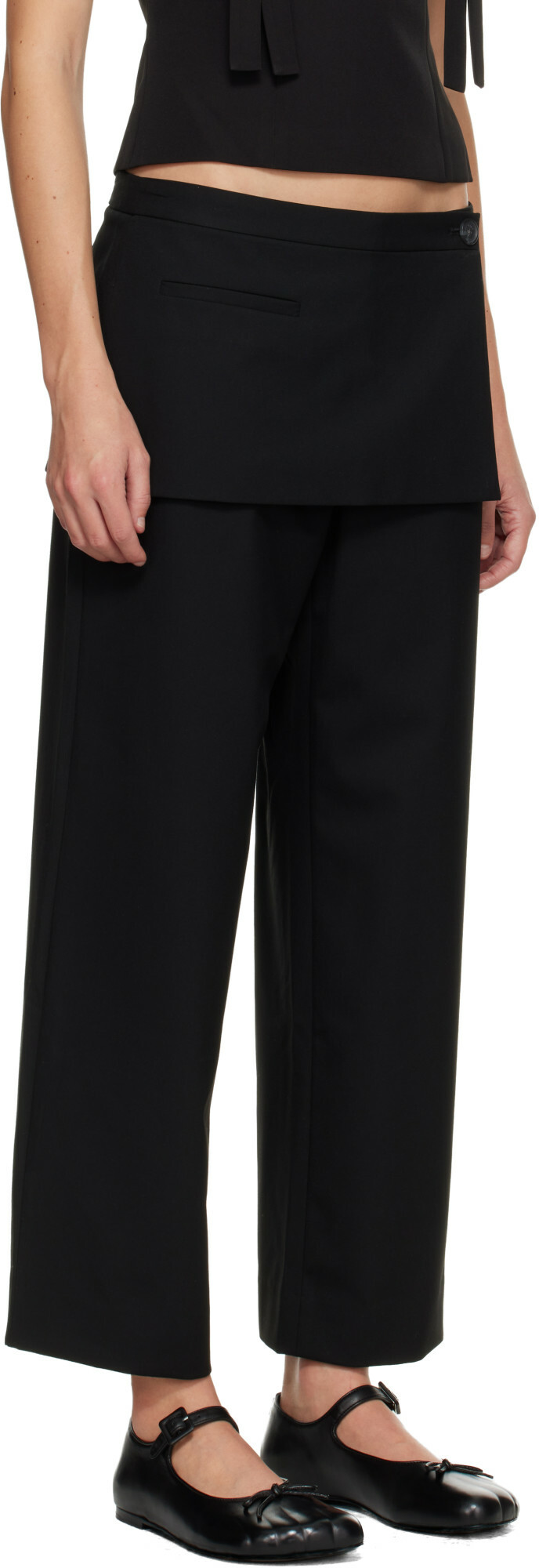 Sandy Liang Black Mott Trousers
