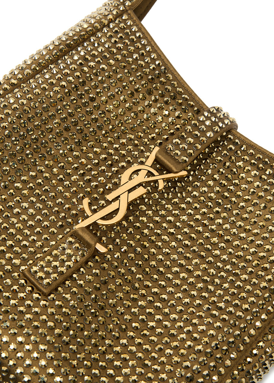 Saint Laurent Le 5 à 7 Mini Embellished Satin Shoulder bag