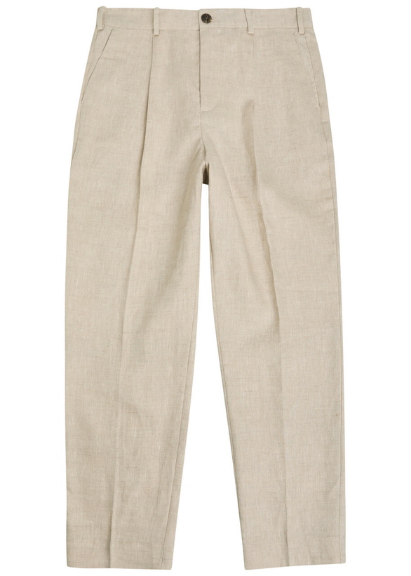 Photo: Wax London Aubyn Tapered-leg Linen Trousers Beige
