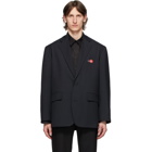 Balenciaga Black Uniform Logo Blazer