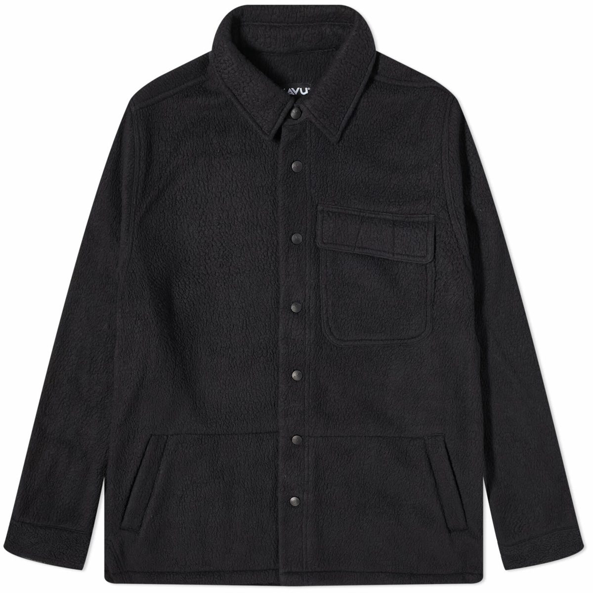 KAVU Men's Balsa Pullover Pile Fleece in Black KAVU