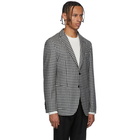 Boss Black and White Houndstooth Noam Blazer