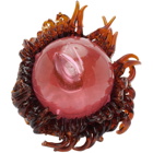 Florence Tetier Bijoux Brown and Pink Comb Pearl Ring