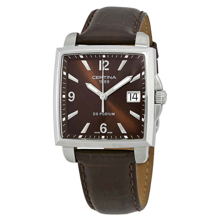 Photo: Certina DS Podium Square Brown Dial Ladies Watch C001.310.16.297.00