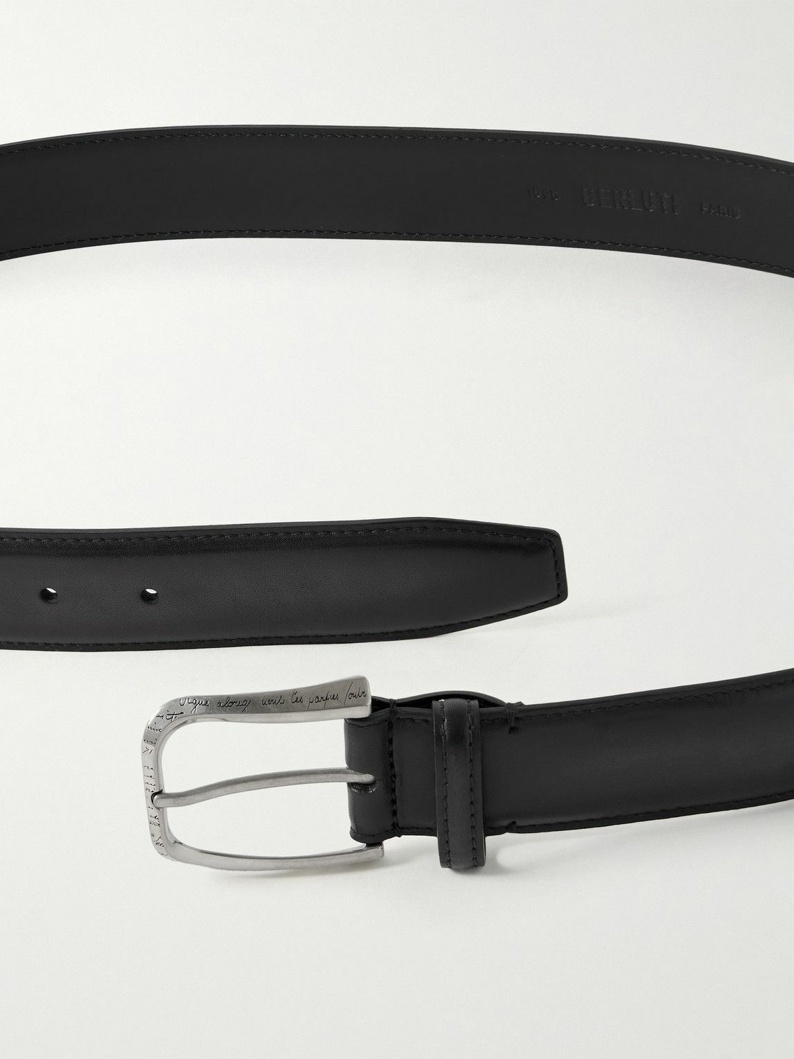 Berluti - 3.5cm Scritto Venezia Leather Belt - Black