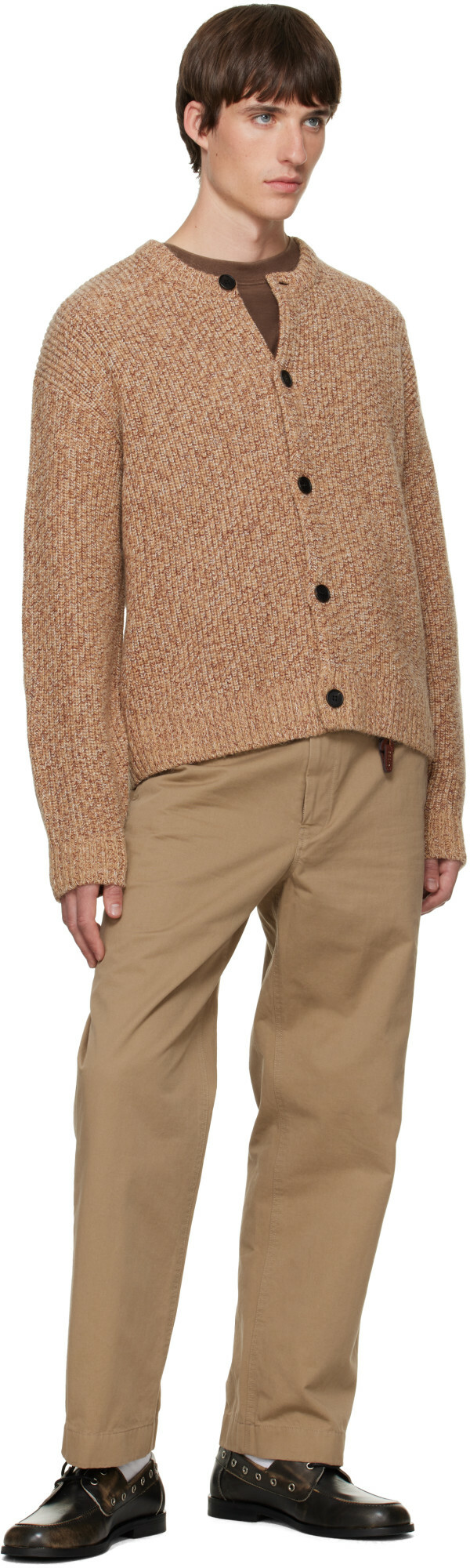 Solid Homme Beige Wool Button Cardigan