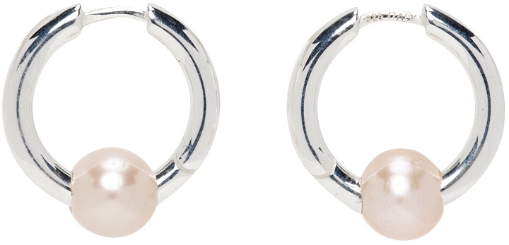 Photo: Hatton Labs SSENSE Exclusive Silver Pearl Huggie Earrings