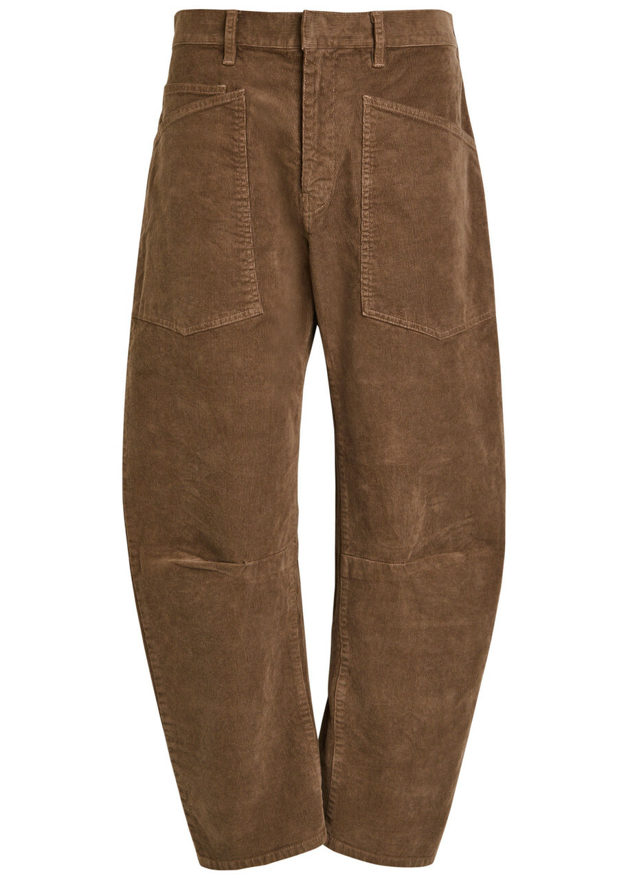 Nili Lotan Shon Barrel-leg Corduroy Trousers Brown