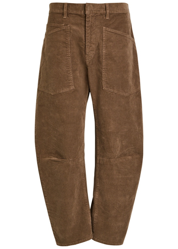 Photo: Nili Lotan Shon Barrel-leg Corduroy Trousers Brown