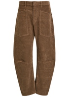 Nili Lotan Shon Barrel-leg Corduroy Trousers Brown